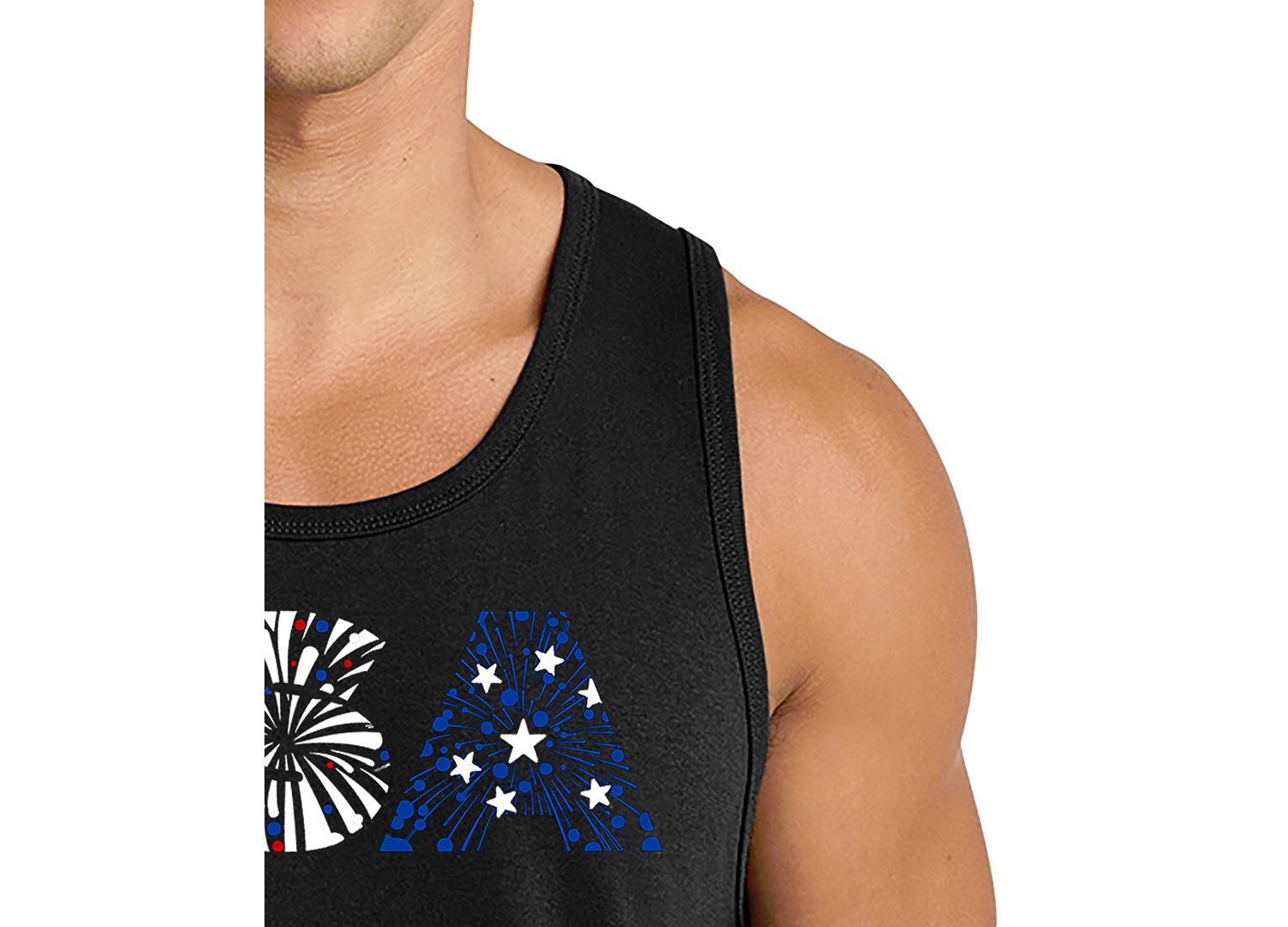 Men's USA Fireworks Patriotic Graphic Tank Top