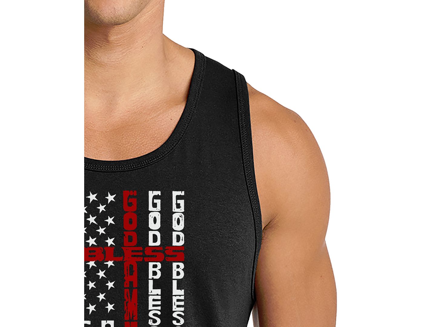 Мужской топ LA Pop Art God Bless America Cross Faith Graphic, цвет: Чёрный — фото 2