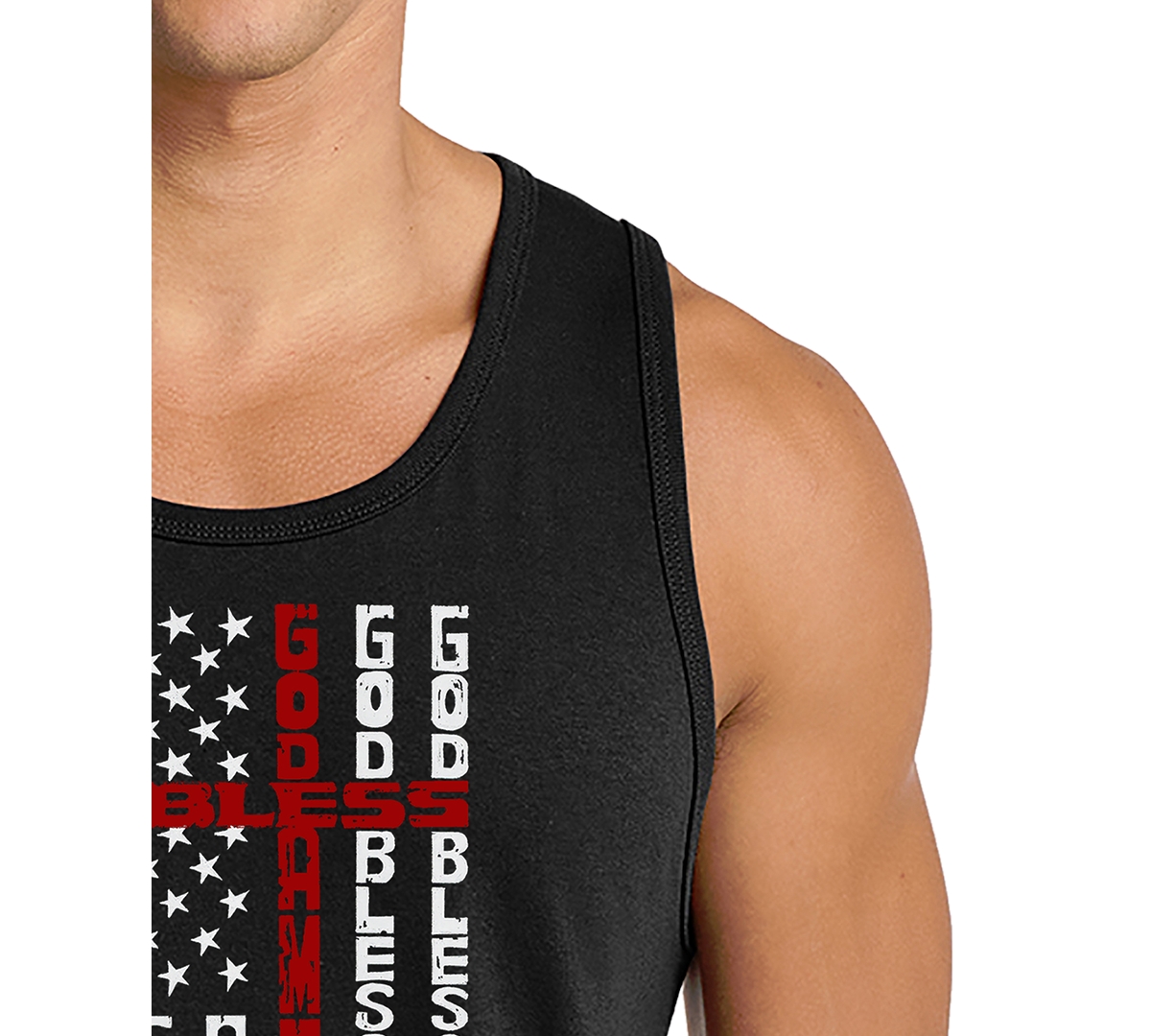 La Pop Art Men's Christian Cross Faith Typography Graphic Tank Top