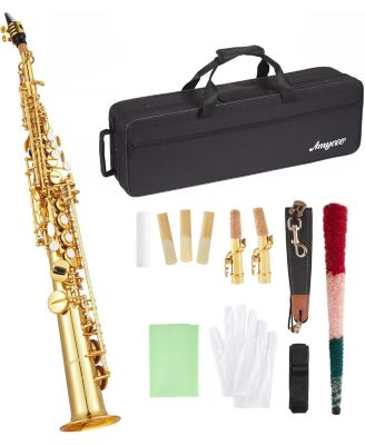Straight Soprano Saxophone Complete Set - Hard Case Strap Reed Cleaning Kit