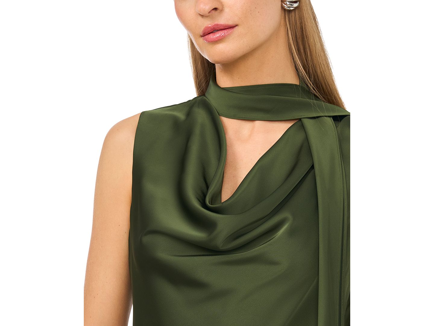 Женское платье Parker Sleeveless Cowl Neck Scarf-Tie Maxi, цвет: Полуночный шалфейный — фото 3