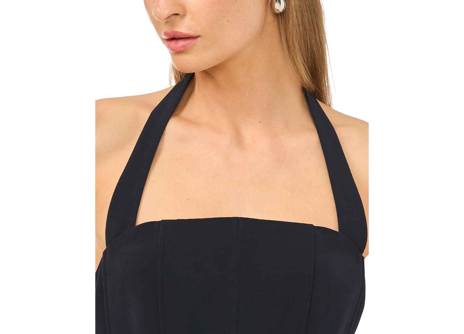 Women's Square Neck Halter Combo Mini Dress