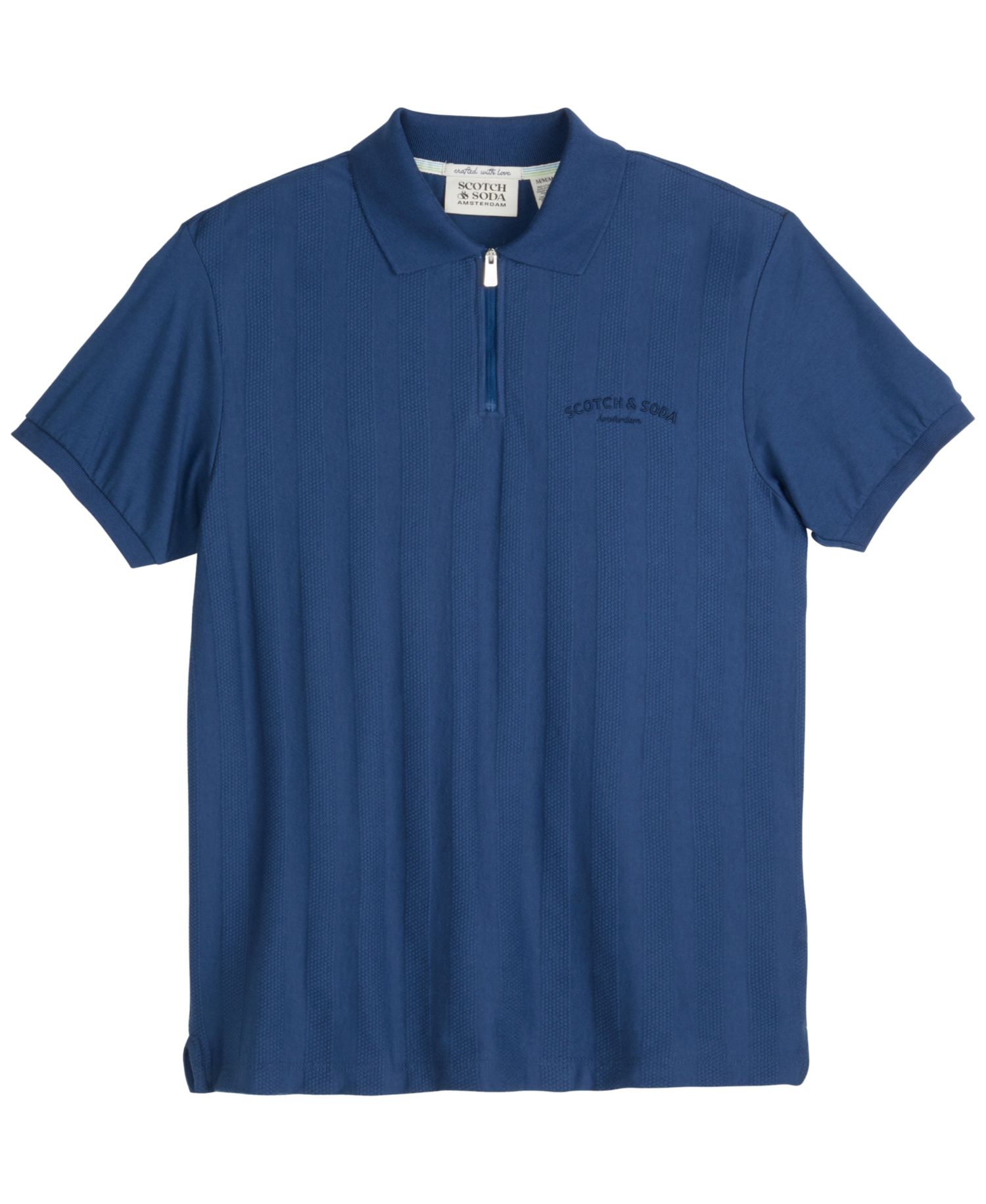 Men's Popcorn Textured Quarter-Zip Short-Sleeve Polo Shirt