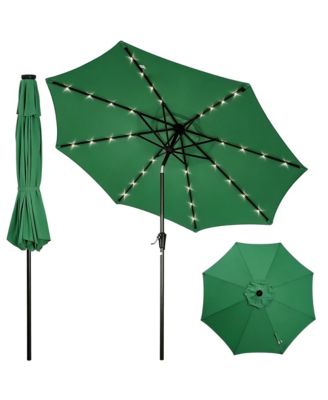 Outdoor 9FT Table Market Patio Umbrella with 32 Solar LED Lights for Garden, Deck, Backyard and Pool