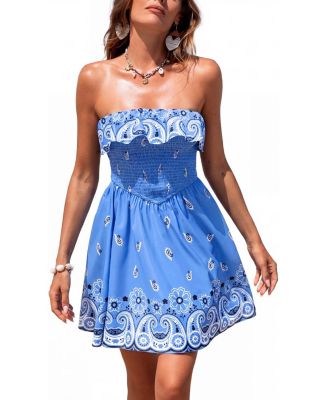 Women's Handkerchief Paisly Mini Beach Dress