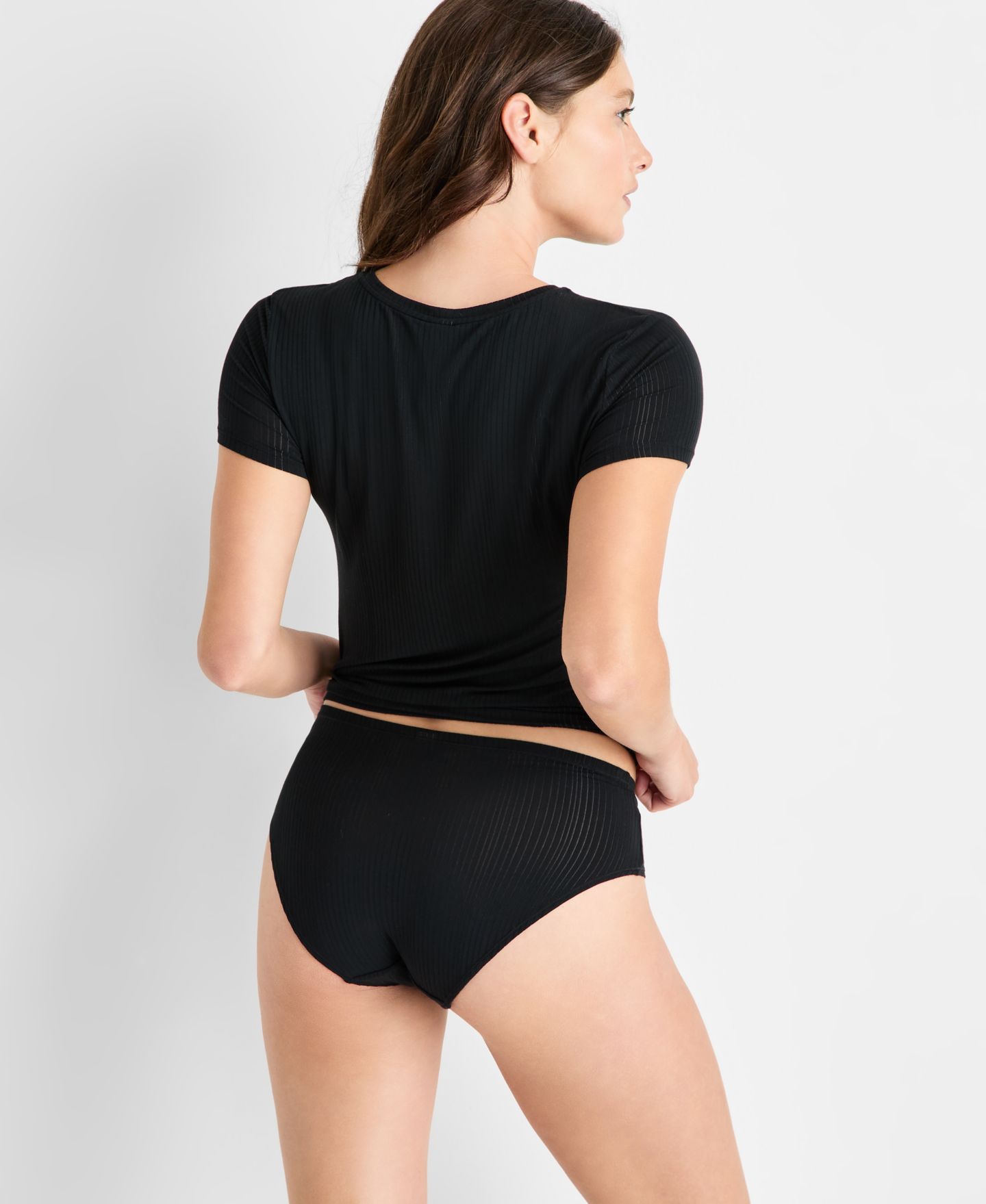 Женская футболка Macy's State of Day Drop Needle Short-Sleeve, цвет: Глубокий чёрный — фото 2