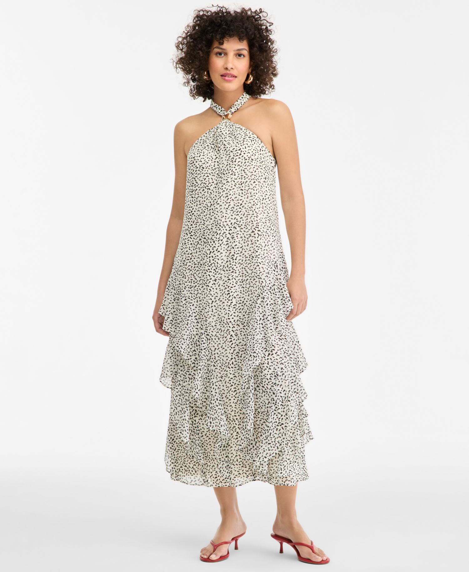 Women's Printed Halter Maxi Dress