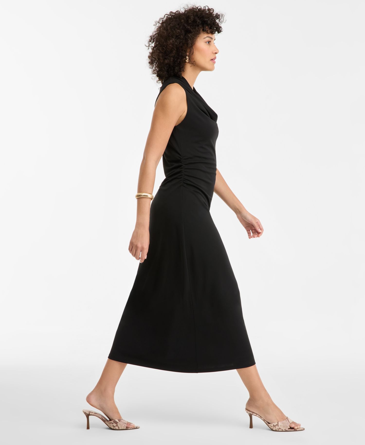 Women's Cowlneck Sleeveless Dress