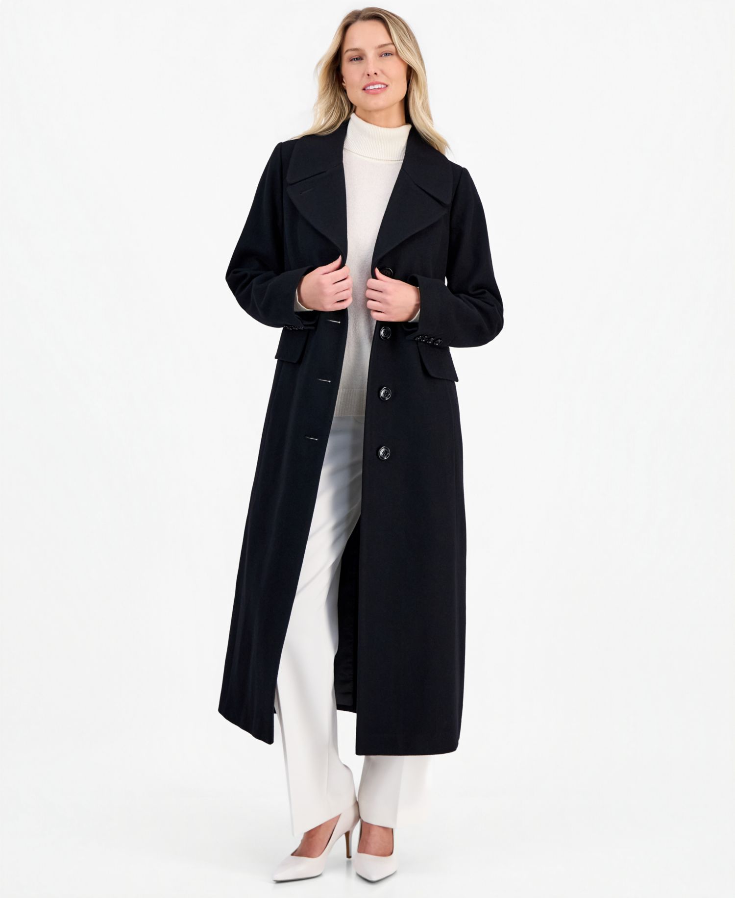 Women's Single-Breasted Maxi Coat