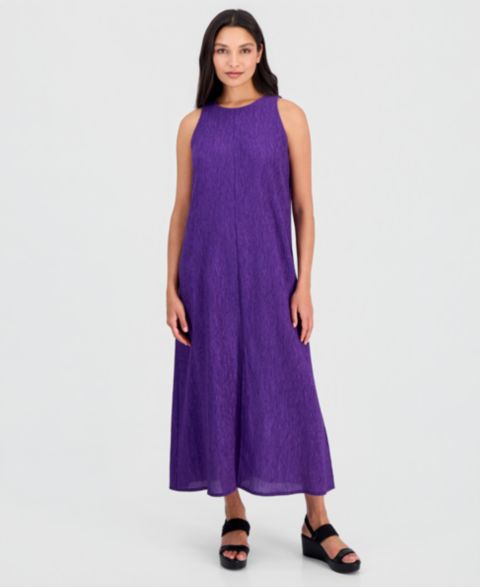 Женское платье Eileen Fisher Round-Neck Side-Slit Maxi, цвет: Afvlt