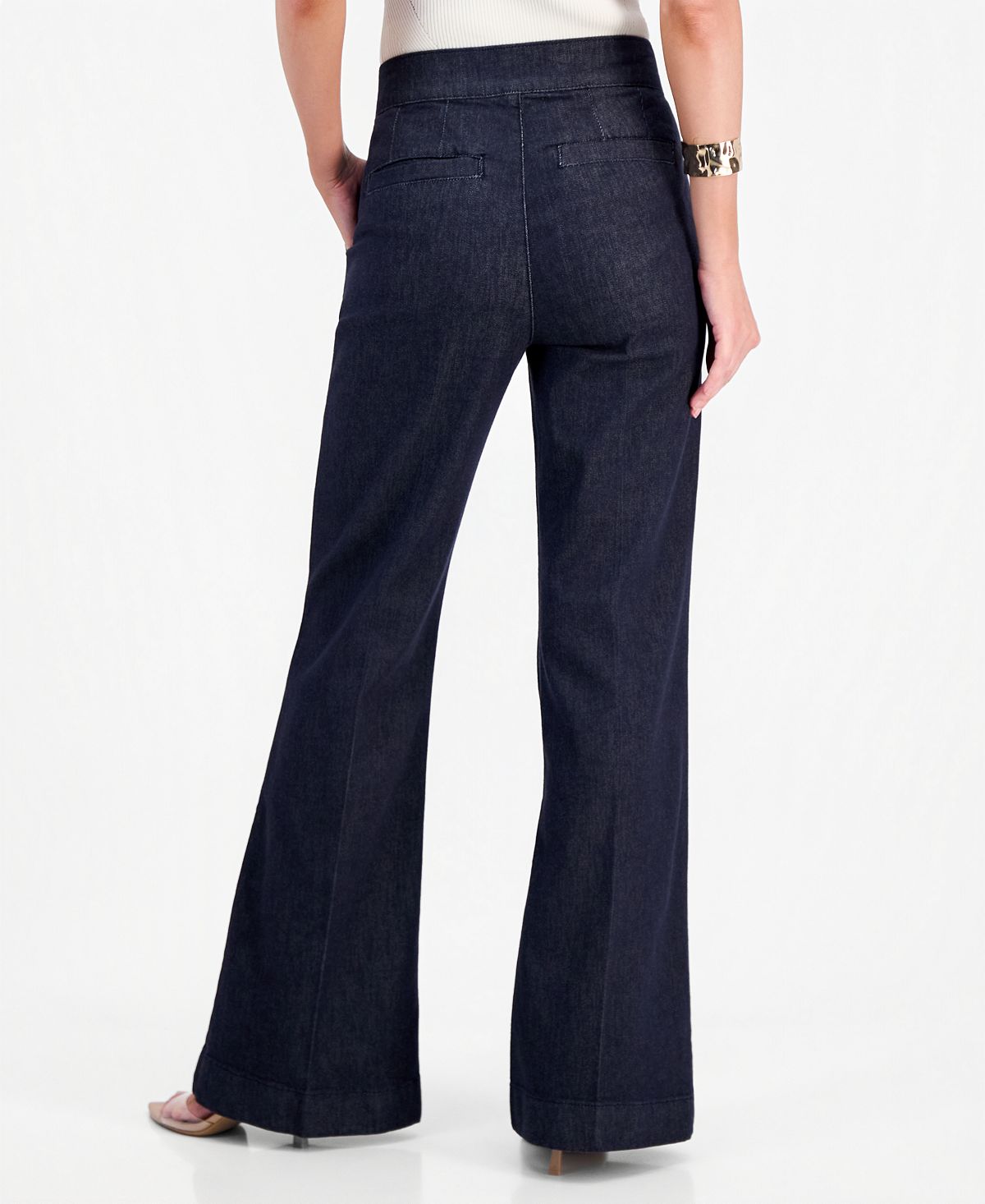 I.N.C. International Concepts Women's Wide Leg Flare Trouser Jeans, Macy's Exclusive view 2 — MAYCSS fashion products