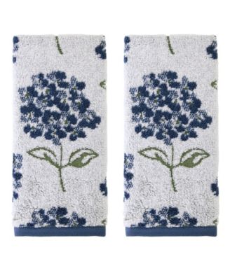 Hydrangea Jacquard 2-Piece Hand Towel Set