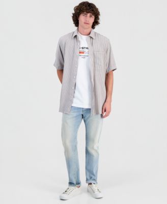 Men's One-Pocket Striped Short-Sleeve Shirt thumbnail 2