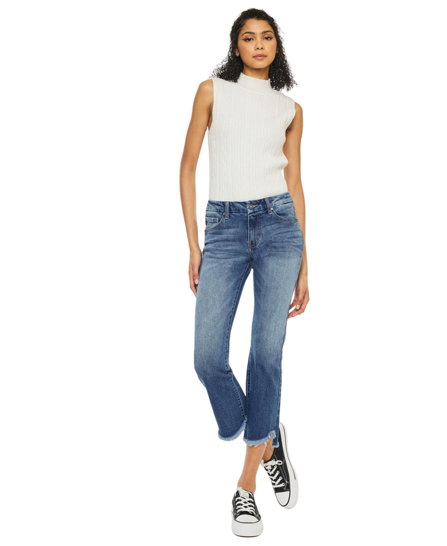 Women's Aida Mid Rise Cropped Flare Jeans