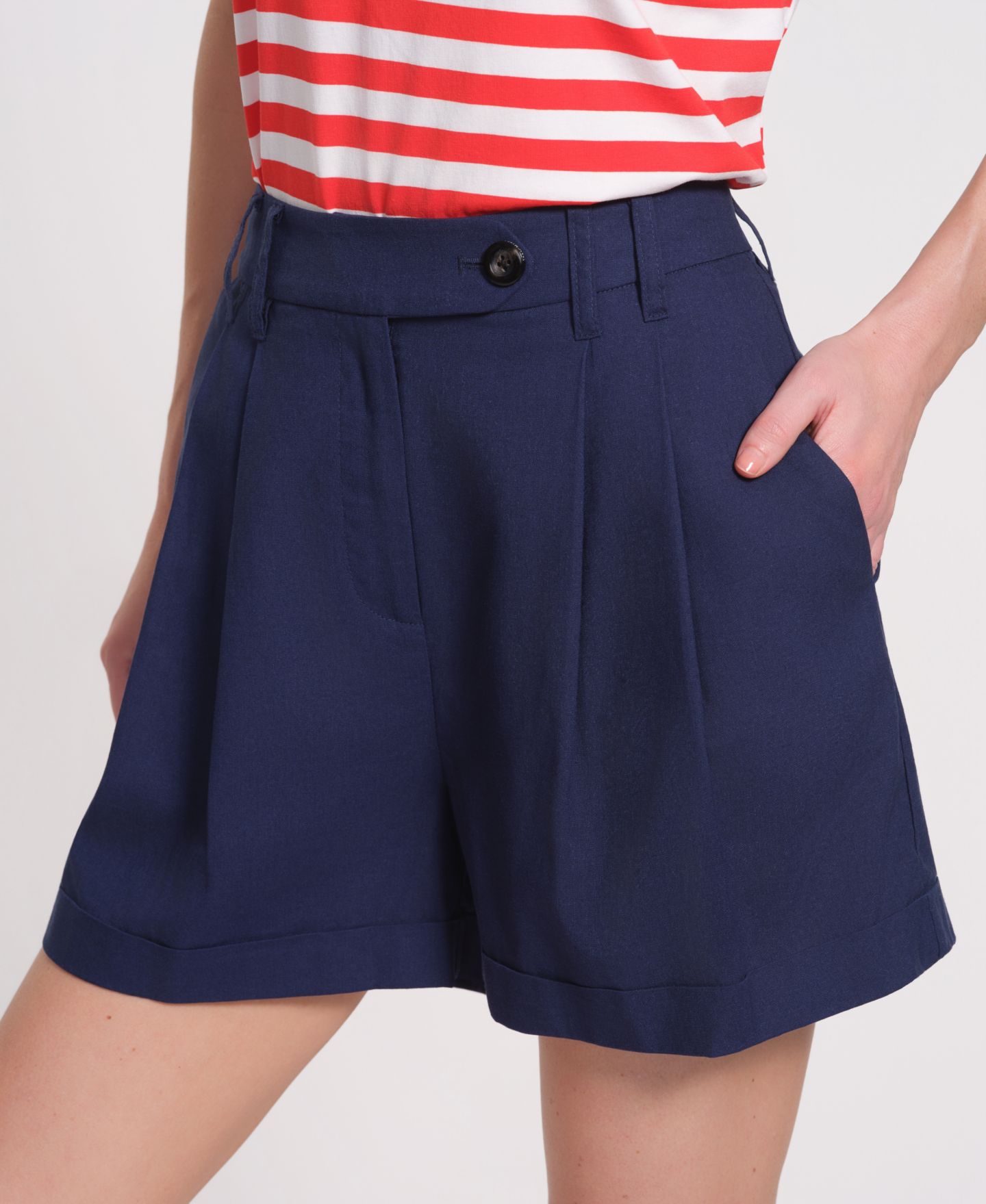 Женские шорты Isaac Mizrahi Relaxed-Fit, цвет: Тёмно-синий — фото 3