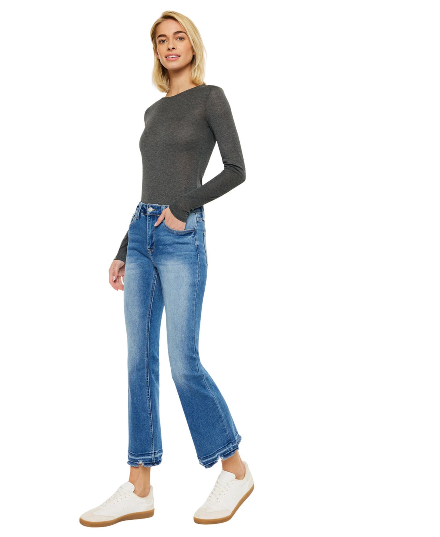 Women's Volumina High Rise Crop Bootcut Jeans