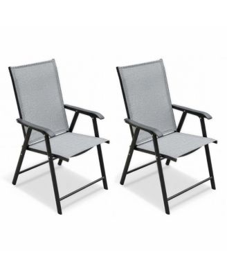 Outdoor Patio Chairs Set of 2 Stackable Portable for Deck, Garden, Camping and Travel