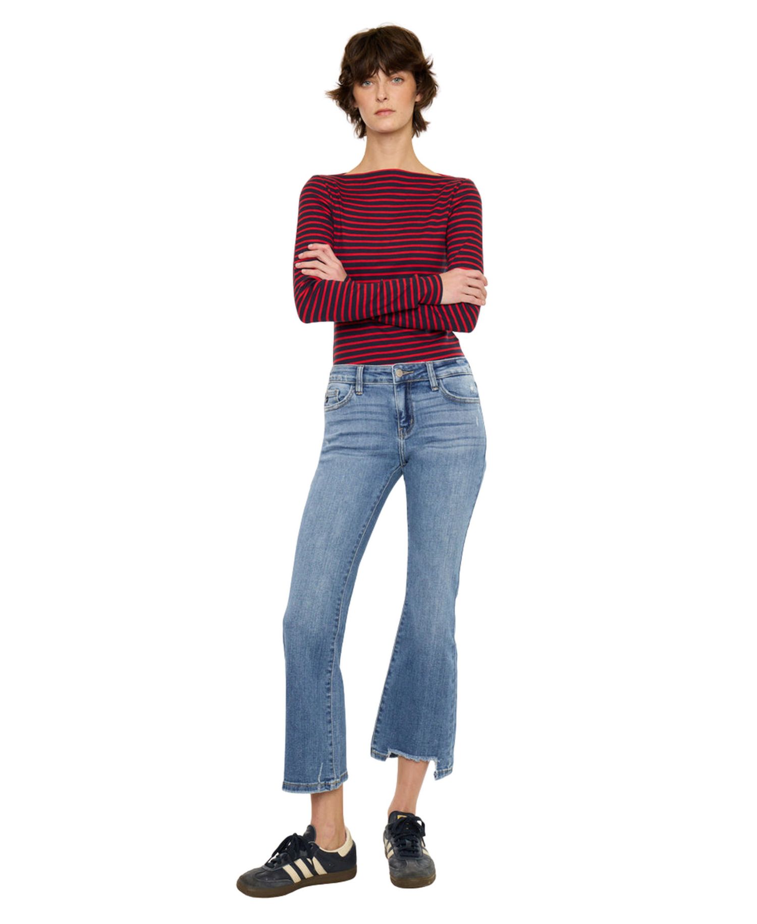 Women's Savanna Mid Rise Crop Flare Jeans