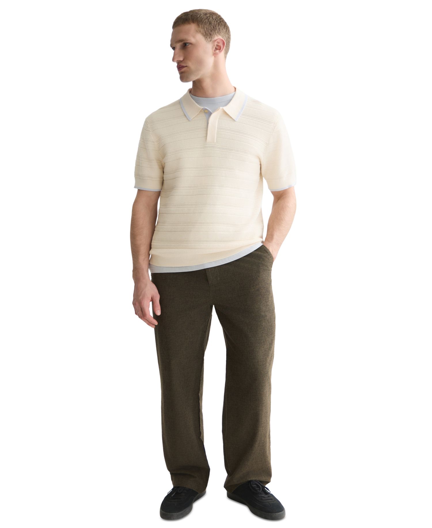 Men's Structured Knit Regular-Fit Polo Shirt