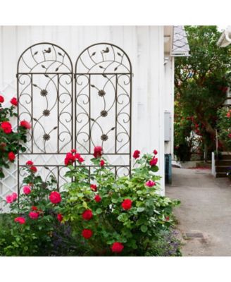 Metal Garden Trellis 86.7" x 19.7" Rustproof Trellis for Climbing Plants Outdoor Flower Support