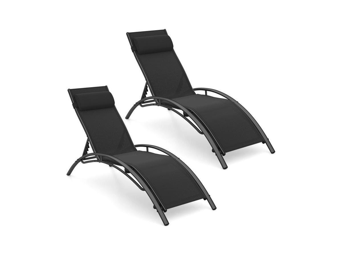 Boyel Living Patio Chaise Lounges Set of 2 Outdoor Recliner with 5-Position Backrest