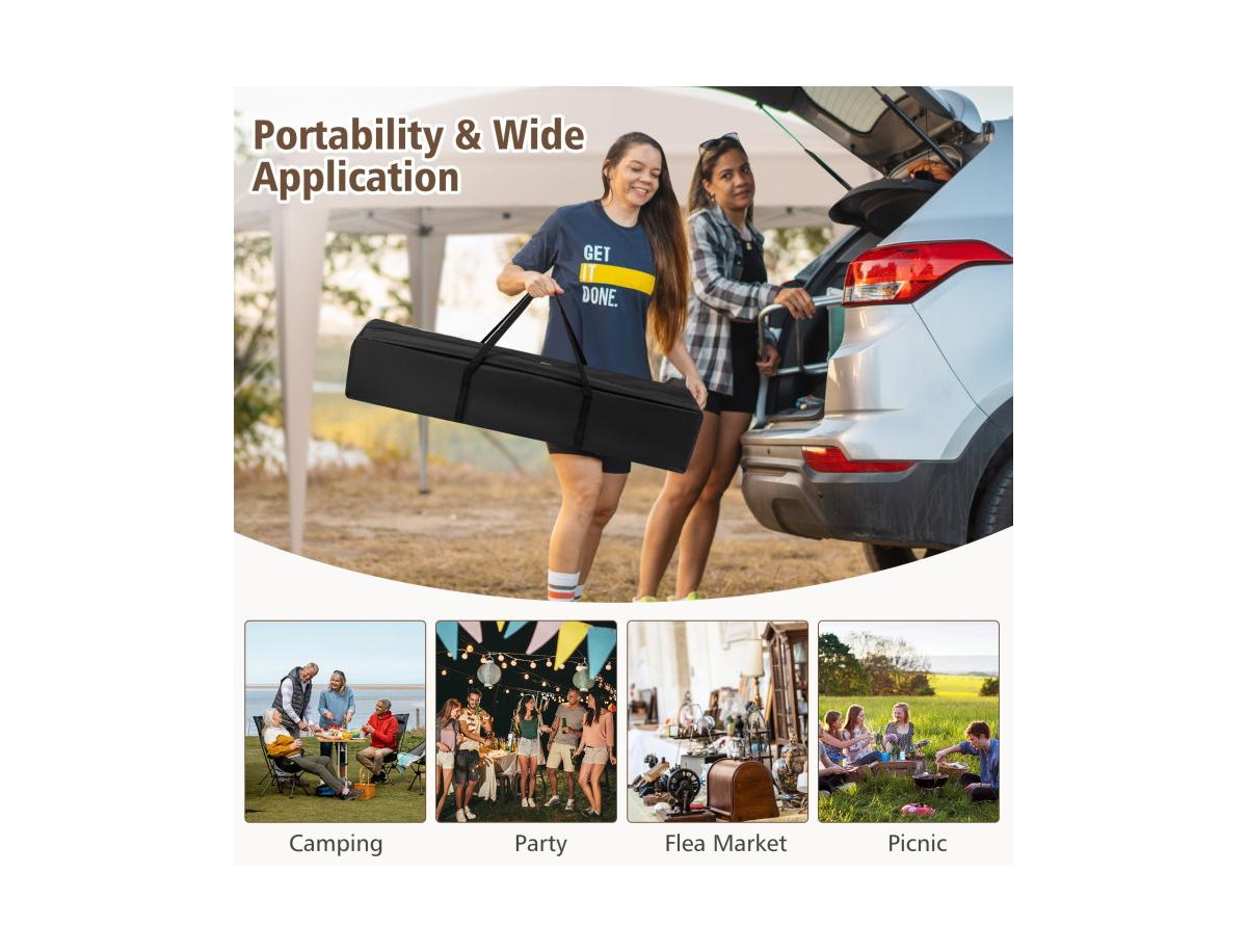 Boyel Living 13 x 11.5 Feet Hexagonal Pop-Up Height Adjustable Canopy Tent with Dressed Legs.