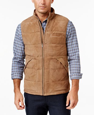 Tasso Elba Men's Suede Quilted Vest, Only at Macy's