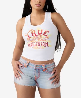 Women's Crystal Halter Rib Tank Top