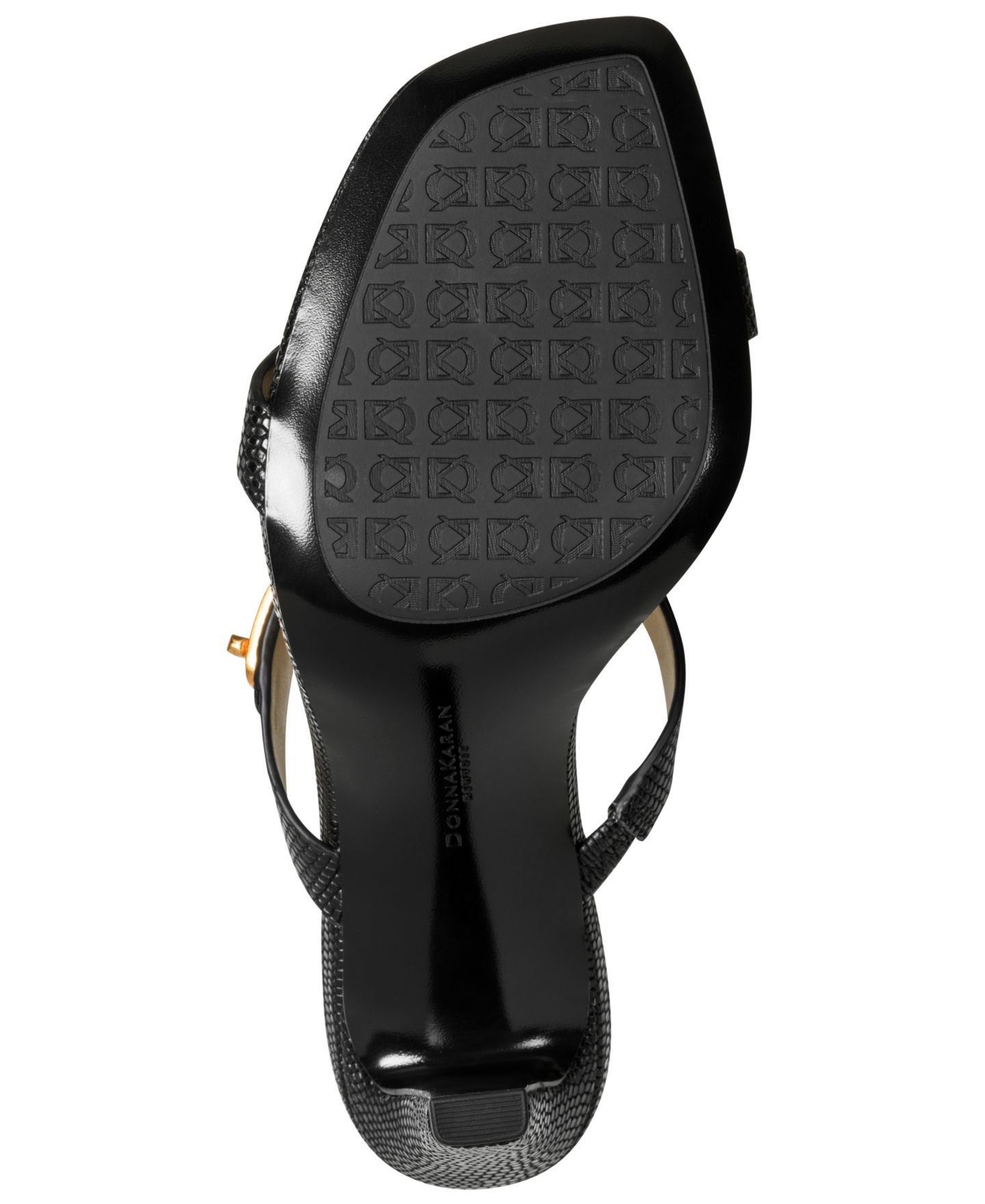 Женские сандалии Donna Karan New York Bailey Double Band Slip-On Dress Sandals, цвет: Чёрный кожаный — фото 5