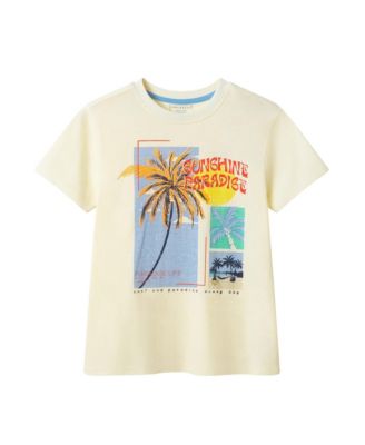 Big Boys Andy and Evan White Palm Tree Graphic Tee
