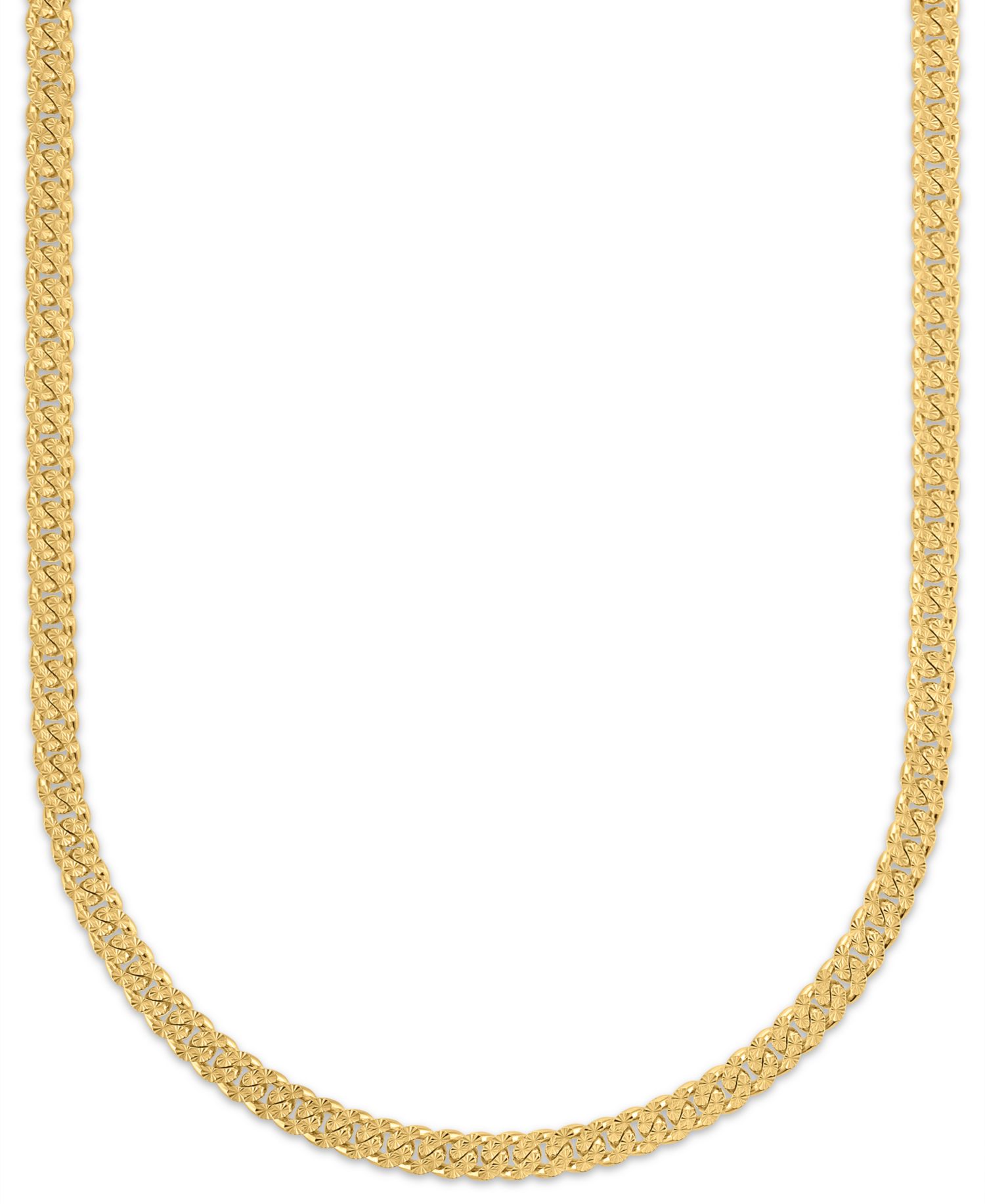 Men's Starburst Diamond-Cut Cuban Link Chain 22" Necklace in 14k Gold over Sterling Silver