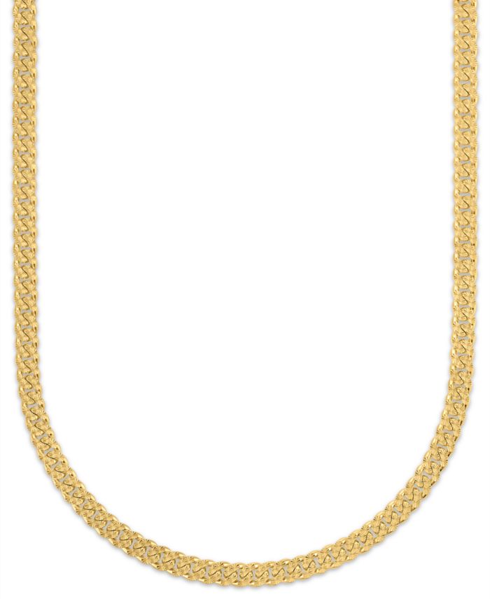 Men's Starburst Diamond-Cut Cuban Link Chain Necklace in 14k Gold over