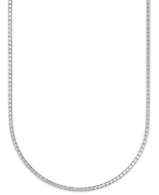 Men's Pave Diamond-Cut Box Chain Necklace in Sterling Silver