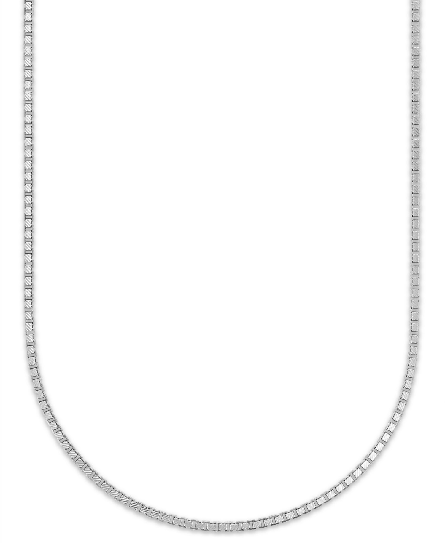Men's Pave Diamond-Cut Box Chain Necklace in Sterling Silver