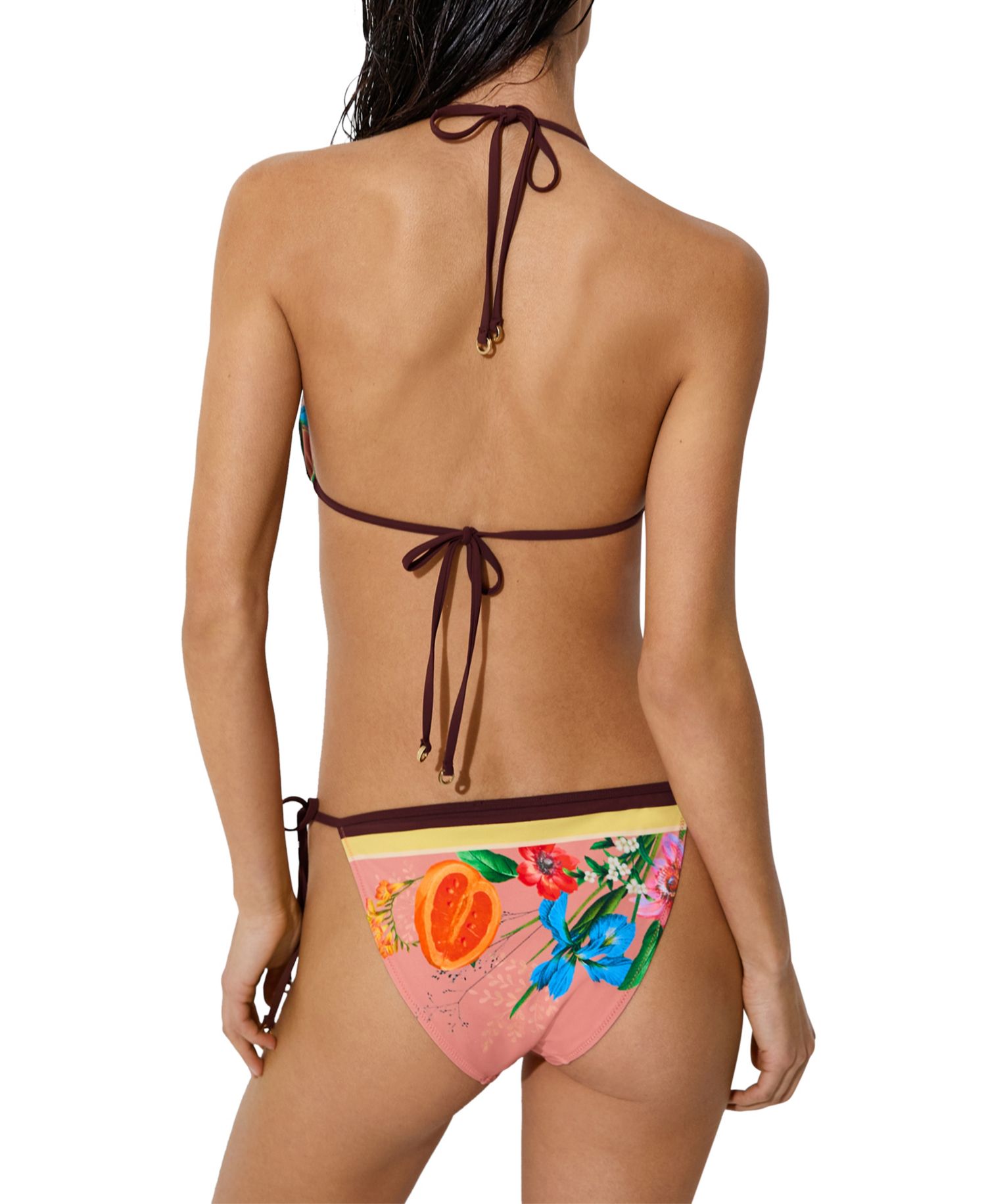 Women's Floral-Print Triangle Bikini Top
