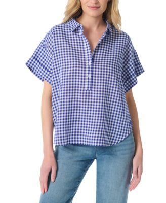 Women's Austin Gingham Print Short-Sleeve Top