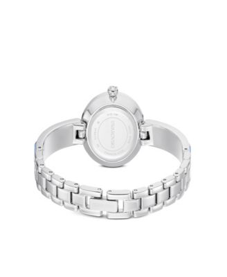 Swarovski Matrix Bangle Swiss Crystal Bracelet Blue Stainless
