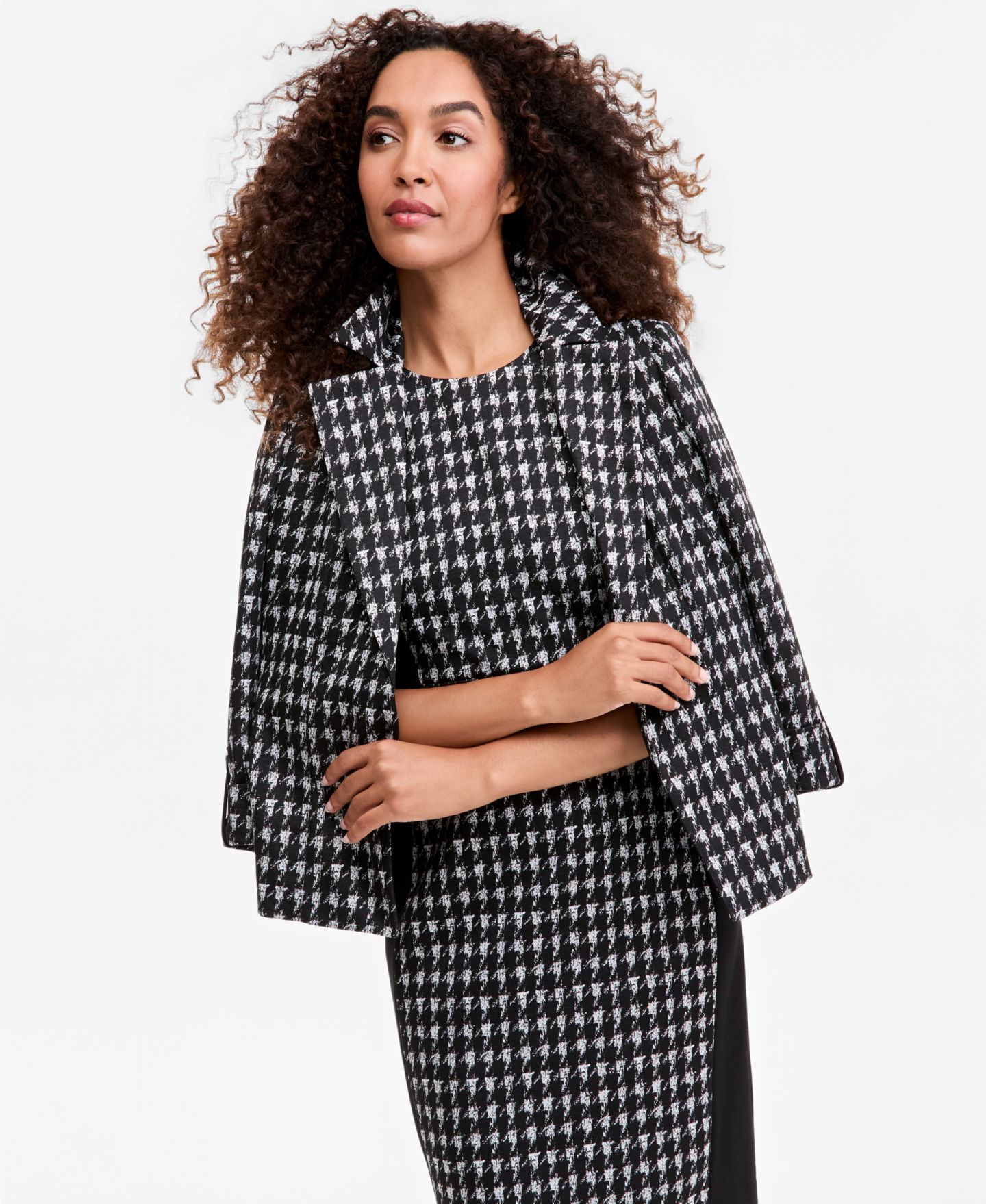 Женское платье Kasper Houndstooth Princess Seam Sheath, цвет: Чёрный разноцветный — фото 3