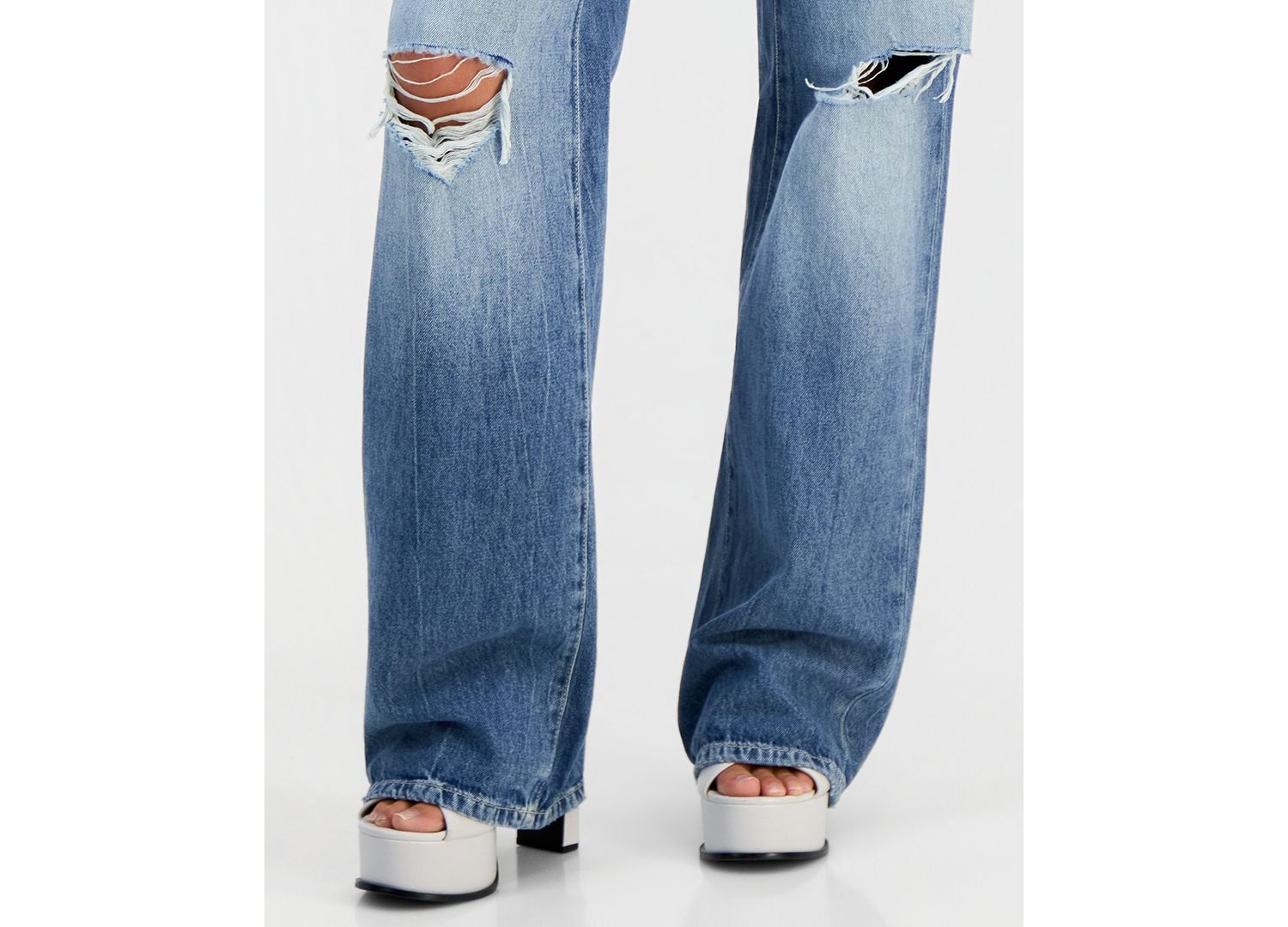 Women's Mid Rise Slouchy-Fit Straight-Leg Jeans