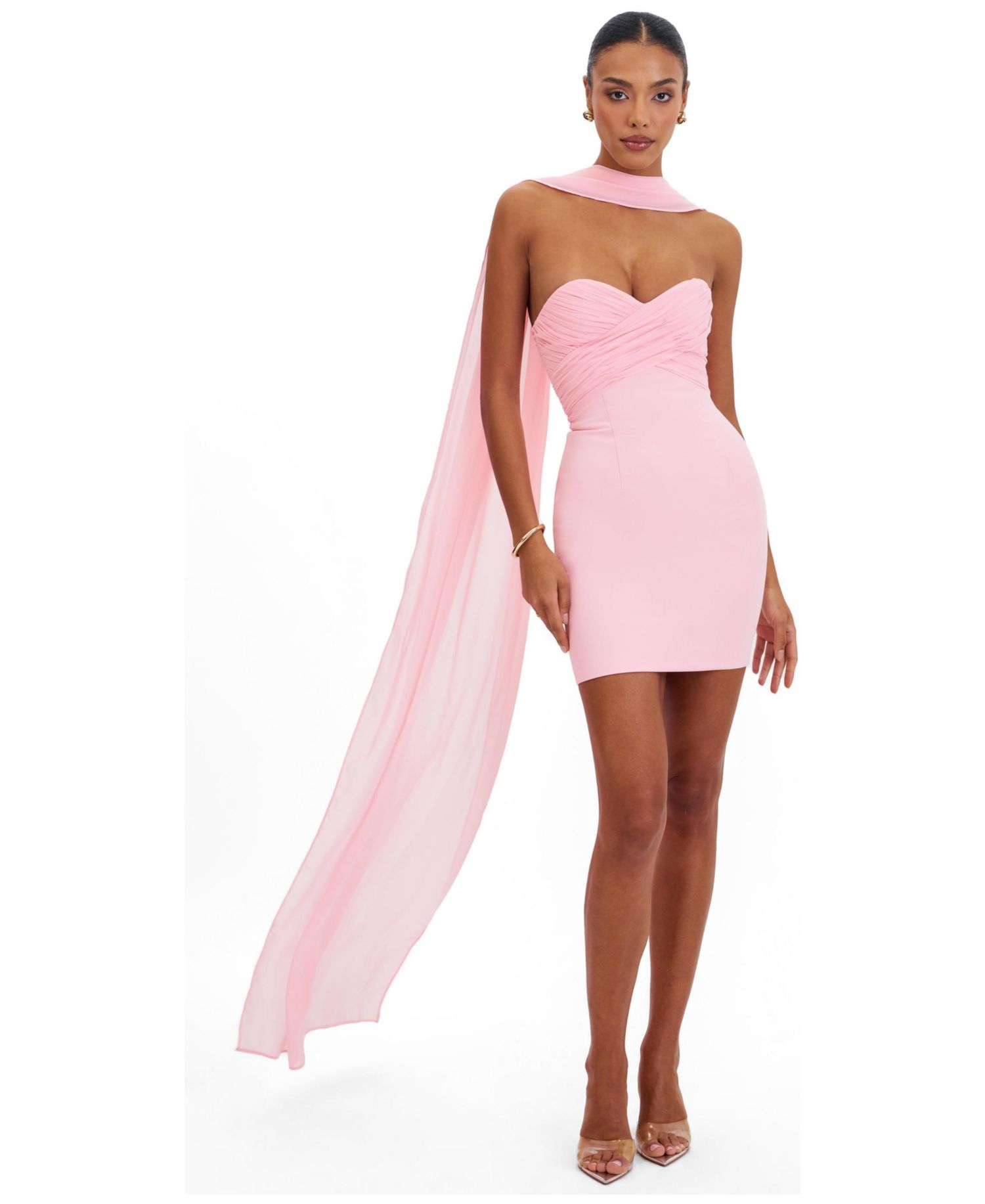 Women's Olivia Rose Pink Strapless Crossover Mini Dress
