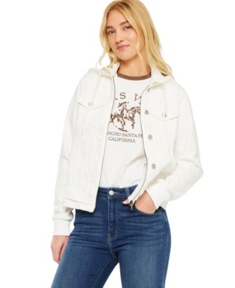 Женские куртки KanCan Women's Eleni Hooded Denim Jacket