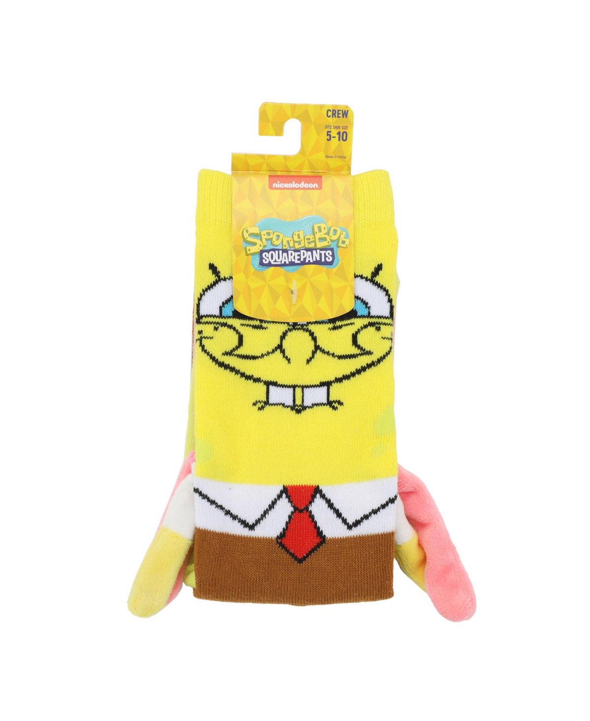 SpongeBob SquarePants Women's and Patrick Casual Crew Socks With 3D Arms and Magnetic Hands