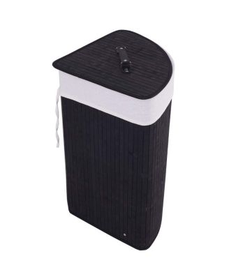 Bamboo Laundry Hamper Basket with Lid and Removable Liner Bag