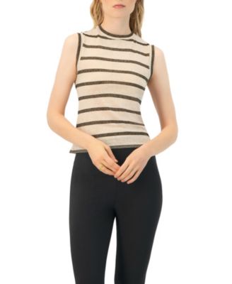 Women's Striped Round Neck Blouse