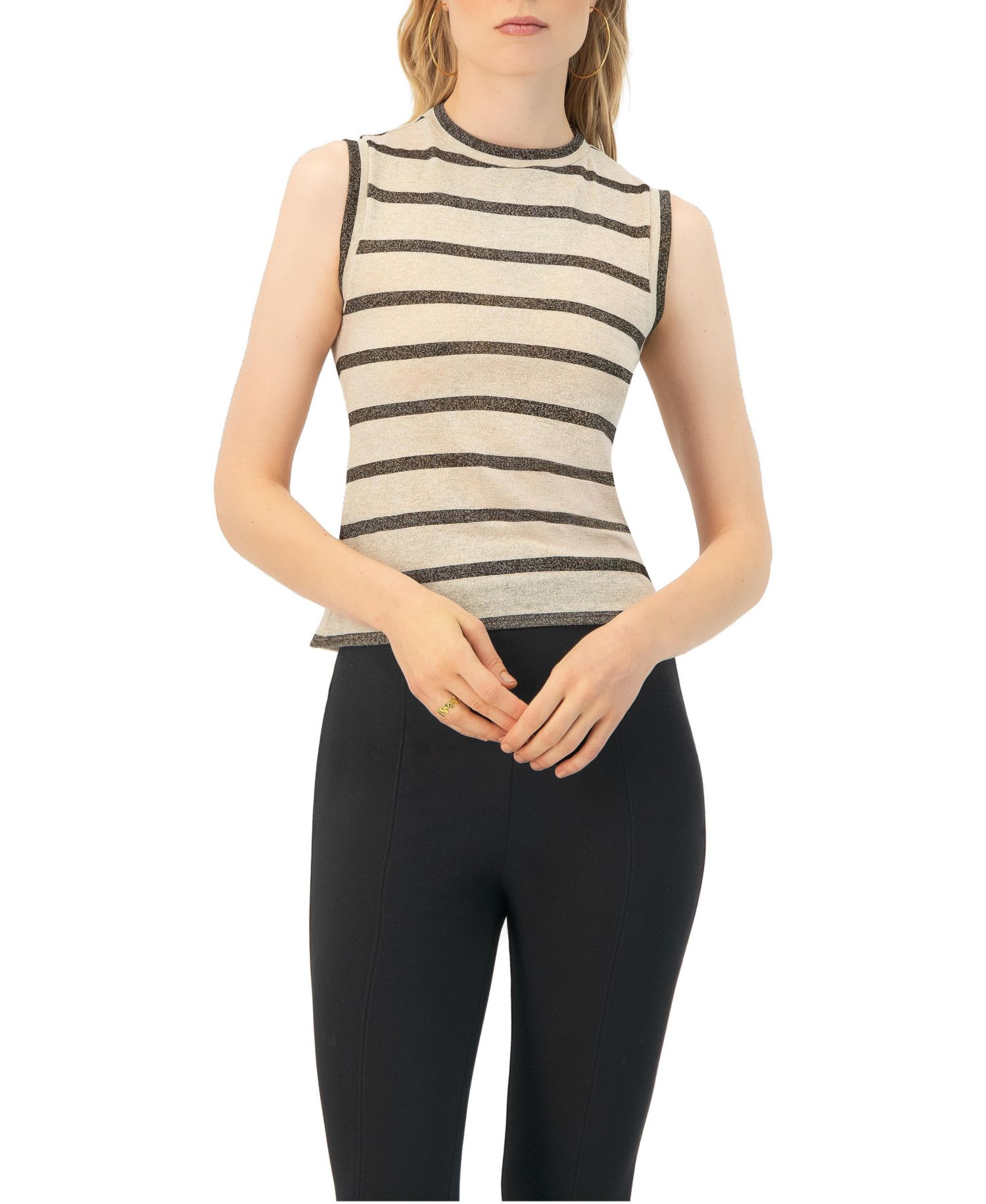Women's Striped Round Neck Blouse