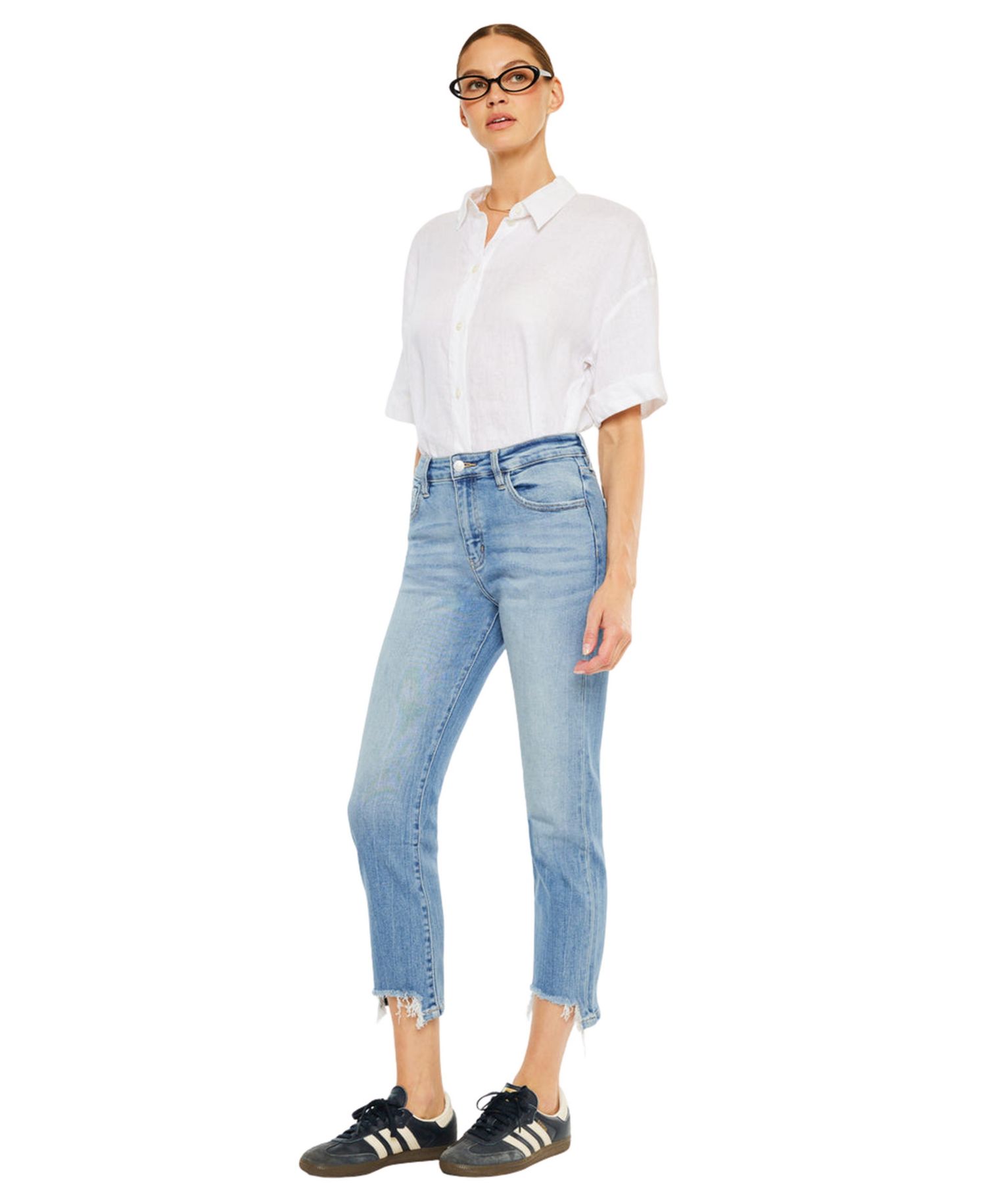 Women's Angela High Rise Slim Crop Straight Jeans