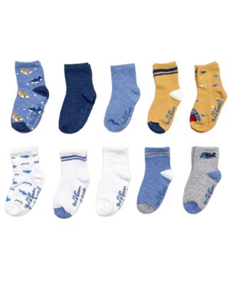 Toddler Boys' and Girls' 2T-4T Grippers Socks, 10-Pack