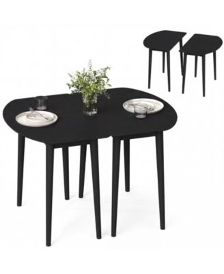 Expandable Oval Dining Table Set Seats 4-6 Half Round Design