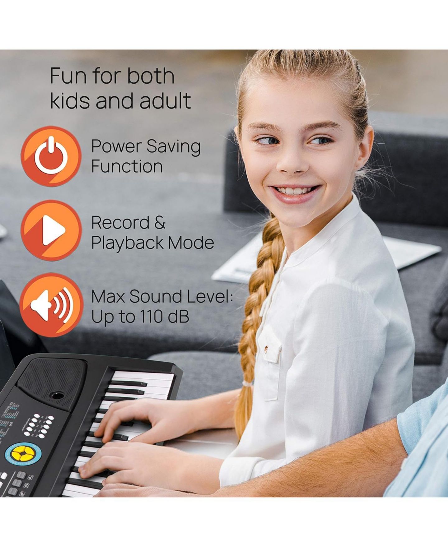 Детская игрушка Pyle 61-Key Portable Karaoke Piano Keyboard with Microphone and Rechargeable Battery - PKBRD6111 — фото 5