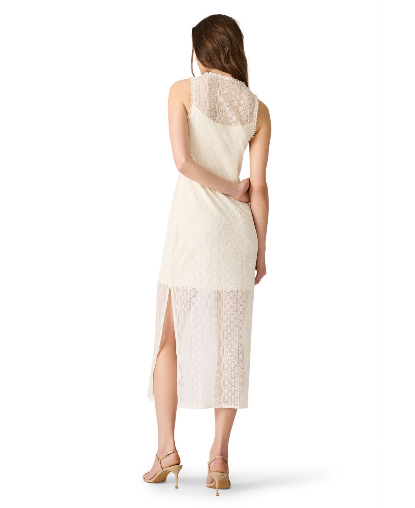 Женское платье Steve Madden Nyssa Crewneck Sleeveless Bodycon, цвет: Слоновая кость — фото 5